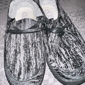 Women’s Wendy Black Marble Hey Dudes